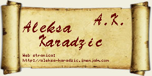 Aleksa Karadžić vizit kartica
